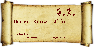 Herner Krisztián névjegykártya